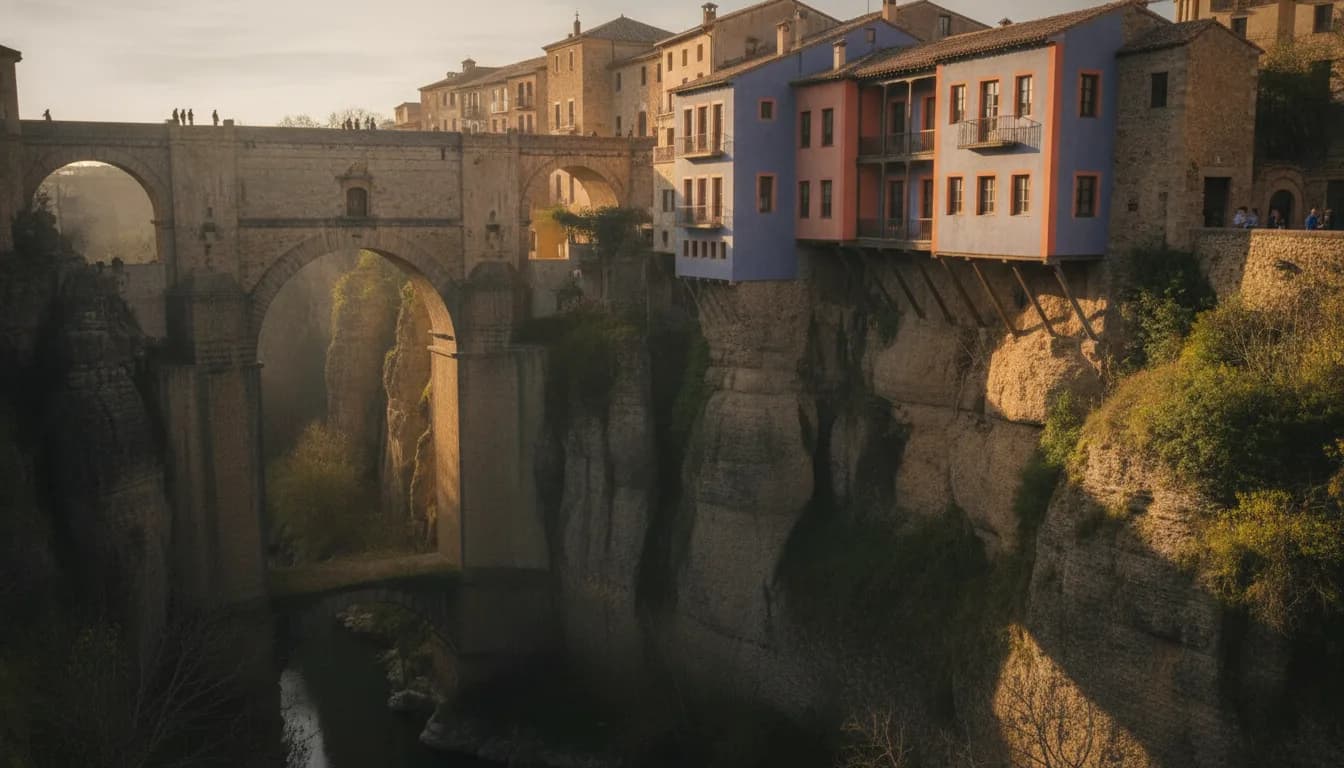 Casas colgadas de Cuenca sobre la hoz del Huécar