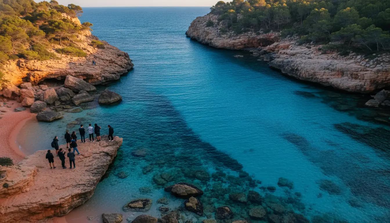 Cala de aguas turquesas en Ibiza