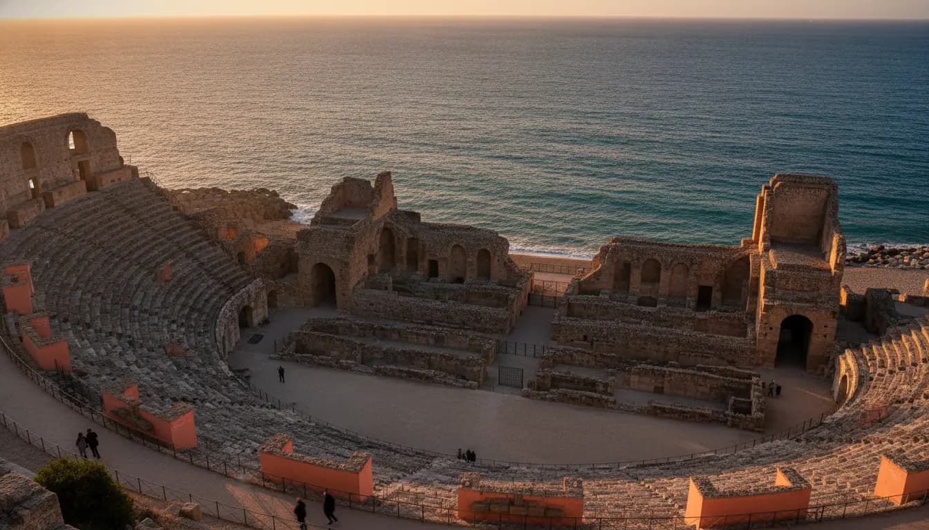 Anfiteatro romano de Tarragona junto al mar